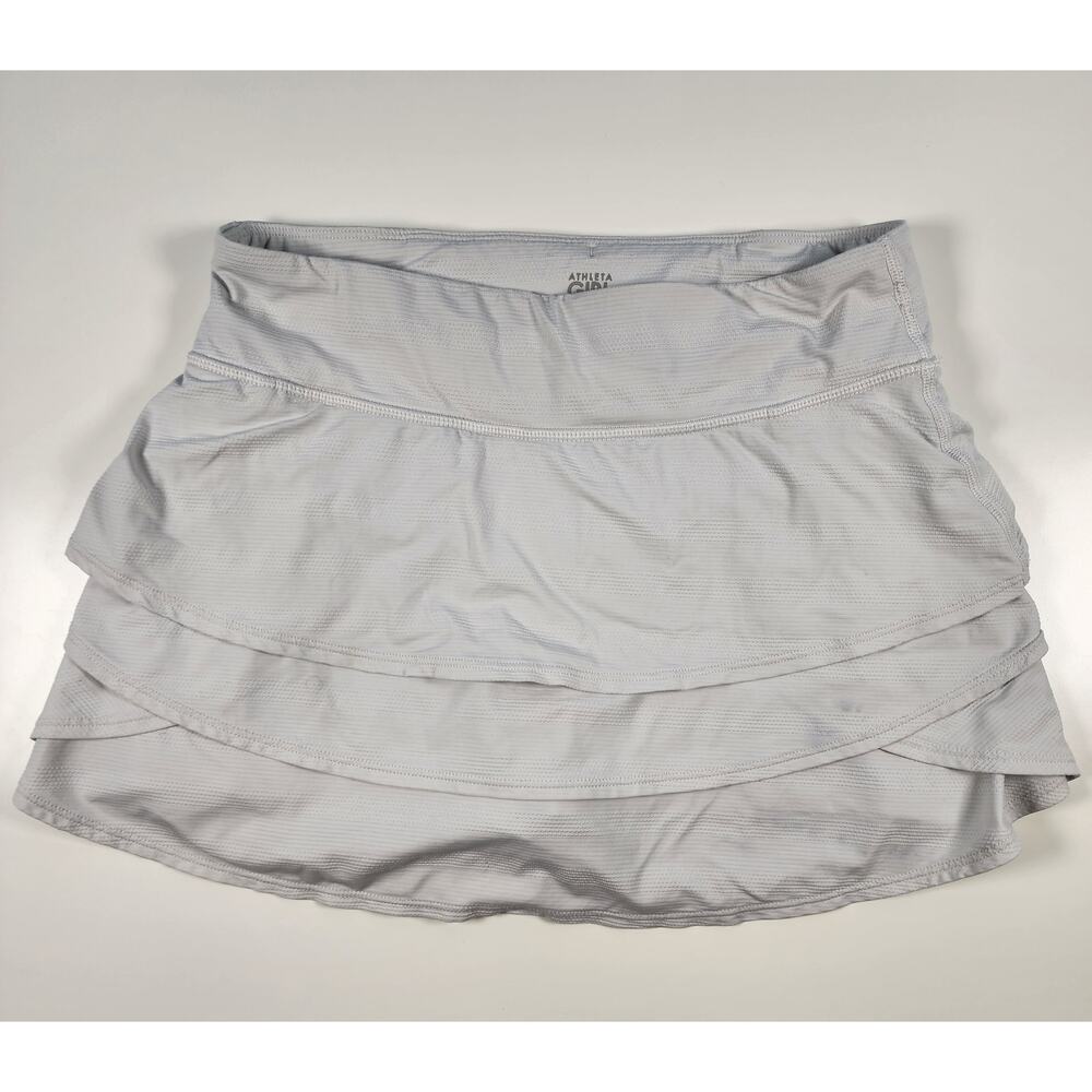 Athleta Girl Gray Athletic Skort Built-In Shorts Pocket Size 12
